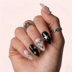 Silver Love Heart Five-pointed Star Bowknot