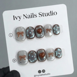 Blue and Brown Cat's Eye Bow