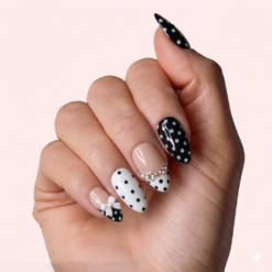 Y2k Black and White Polka Dots