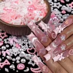 Love Heart Pentagram Nail Accessories