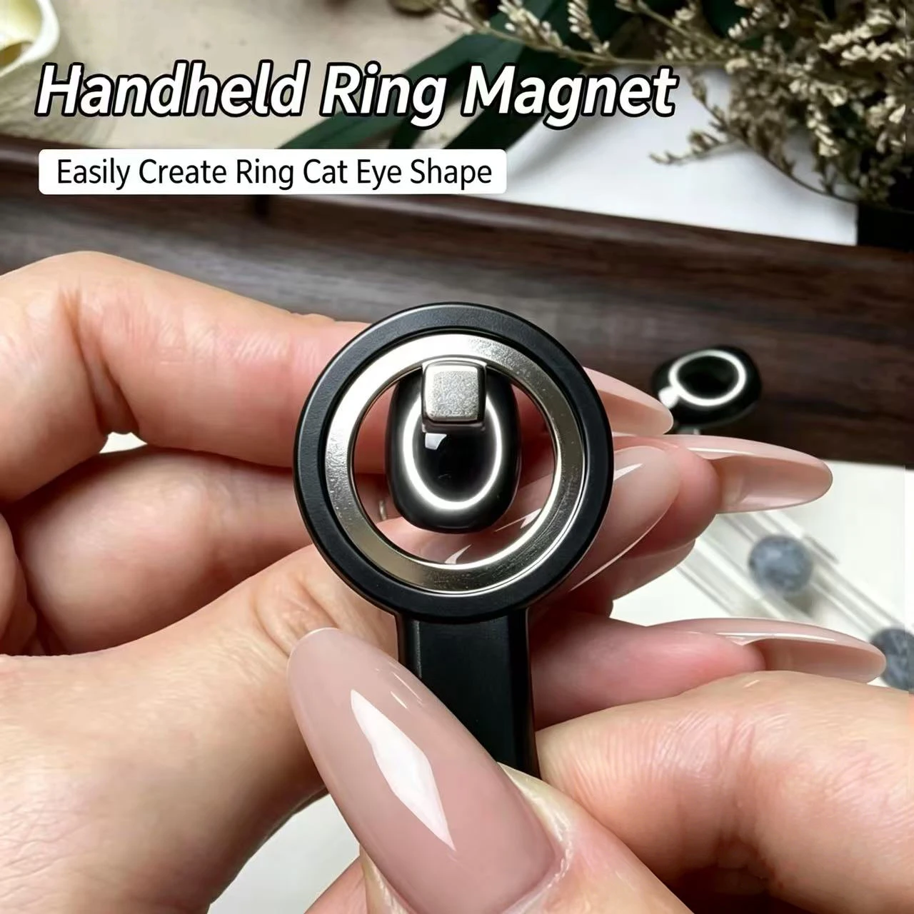 Halo Cat Eye Nail Magnet Ring Magnetic Tool with Handle - Image 2