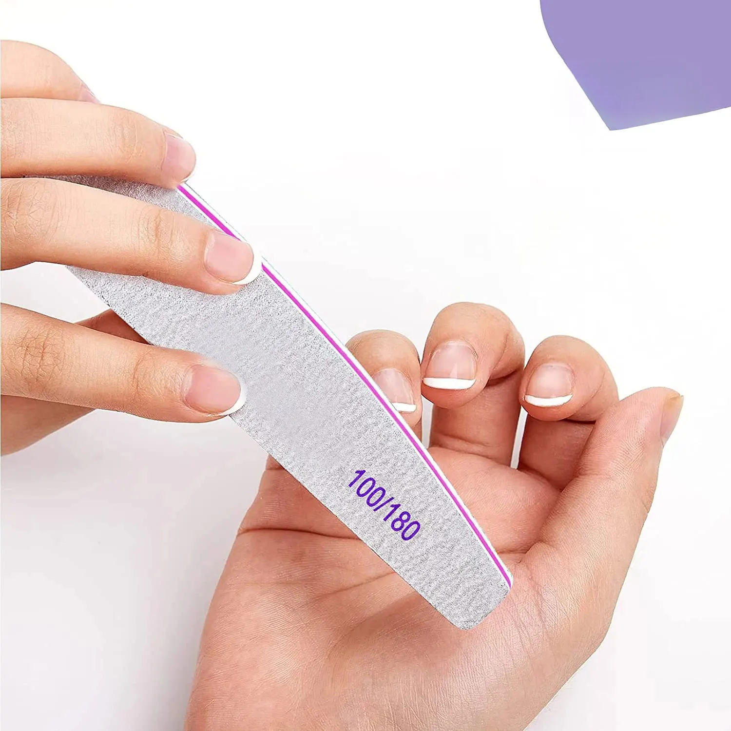 Professional Nail File Reusable Double-Sided Sandpaper (100/180 Grit) - Image 2