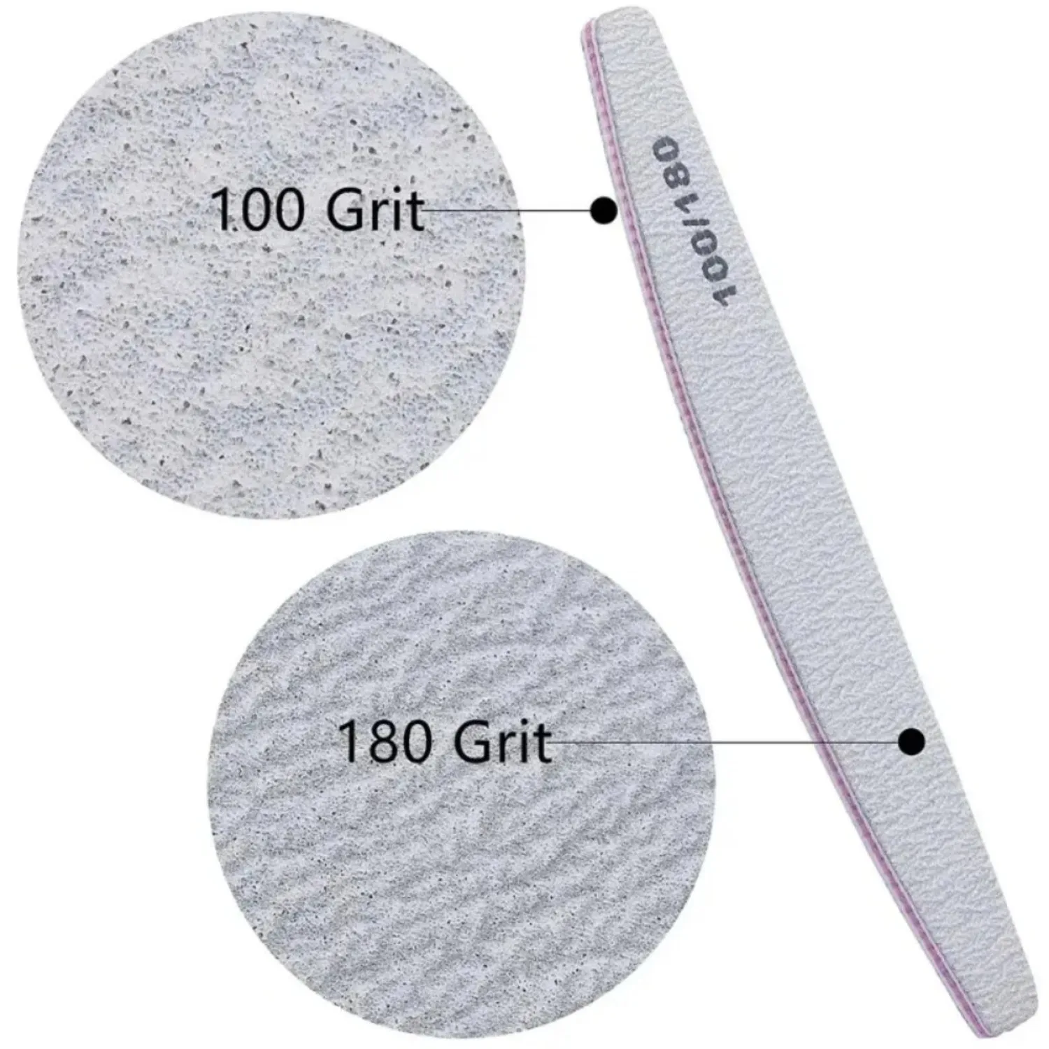 Professional Nail File Reusable Double-Sided Sandpaper (100/180 Grit) - Image 5