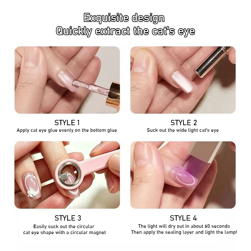 Halo Cat Eye Nail Magnet Ring Magnetic Tool with Handle - Image 4