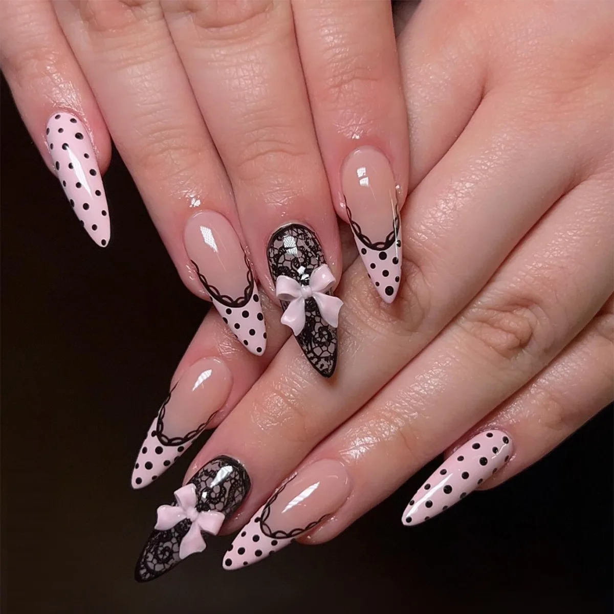 Black Polka Dot Lace Design